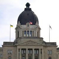 Une photo du Palais législatif de la Saskatchewan prise le jour du budget provincial, le 23 mars 2022. 