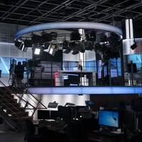 Le plateau télévision du centre de l'information.