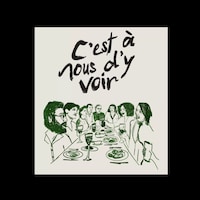 L'affiche de la pièce de théâtre C'EST À NOUS D'Y VOIR présentée par la Troupe du Jour en Saskatchewan.