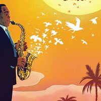 Une planche du roman graphique Chasin' the Bird: Charlie Parker in California qui montre une illustration du célèbre musicien de jazz Charlie Parker