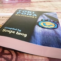 Les deux livres de Sonja Lang empilés sur une table.