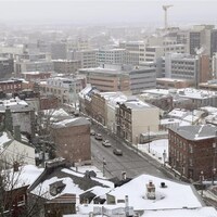 Vue de la Basse-Ville de Québec en hiver.