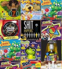Un montage photo montrant plein de jeux pour enfants et adultes. 