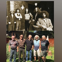 Le groupe Garolou dans les années 1970 et en 2019. 