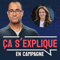 Montage photo des visages d'Alexis de Lancer et de celui de Véronique Prince dans une bulle.