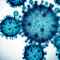 Image de synthèse d'un virus tel qu'il apparaîtrait au microscope.