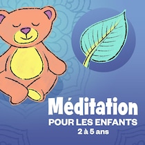 Illustration d'un ourson et d'une feuille.
