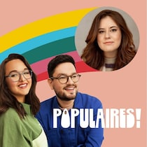 Marylène Gendron et Sam Cyr sourient. Mégan Brouillard regarde l'objectif.