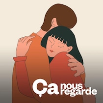 Illustration d'un homme et une femme qui se font un câlin.