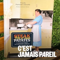 Le livre de Priscilla Plamondon Lalancette repose sur un banc en bois. 