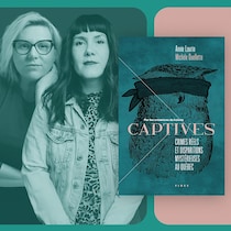  crimes réels et disparitions mystérieuses au Québec » à côté des portrait de Michèle Ouellette et Annie Laurin.