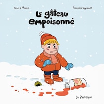 Illustration d'un enfant en habit de neige, avec un air préoccupé devant un pot renversé.