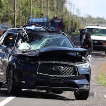 Une voiture accidentée.