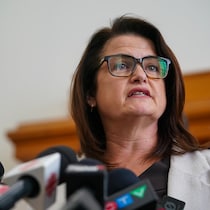 La cheffe du Nouveau Parti démocratique de la Saskatchewan, Carla Beck, le 18 mars 2026.
