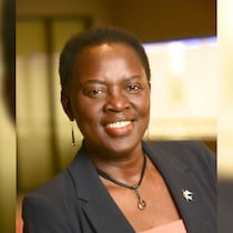 La directrice générale du Réseau santé en français de la Saskatchewan (RSFS), Félicité Nibogora, en janvier 2026.