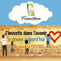 Une affiche de la 29e édition du Francothon avec le slogan J'investis dans l'avenir, je donne aujourd'hui.