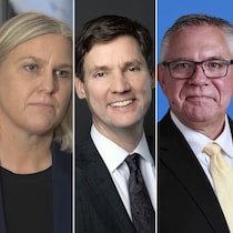 Les portraits des cinq chefs de partis politiques.