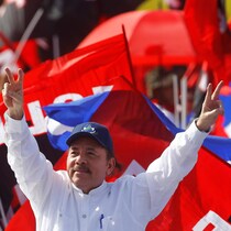 Le président du Nicaragua, Daniel Ortega, lors d'un événement marquant le 39e anniversaire de la révolution sandiniste.  