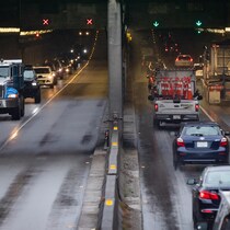 Le tunnel George Massey le 20 août 2021.