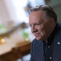 François Legault en entrevue.