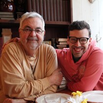 Les auteurs Michel Tremblay et Simon Boulerice.