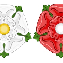 La rose blanche des York et la rose rouge des Lancaster
