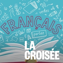 Un livre est ouvert et des mots en français en sortent.Image d'archives.