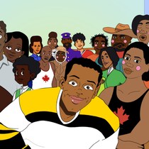 Des illustrations de différentes personnes noires qui ont marqué l'histoire du Canada.