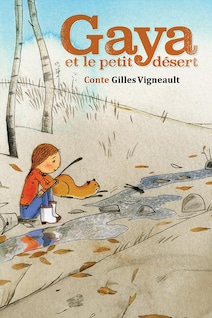 Illustration dessinée d'une petite fille sur le bord d'un ruisseau en forêt, assise à côté d'un renard roux.