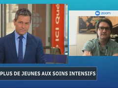 L’intensiviste au CHU de Québec, le Dr Alexis Turgeon en entrevue avec l'animateur du Téléjournal Québec Bruno Savard.