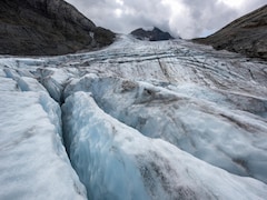 Une crevasse sur le glacier Peyto