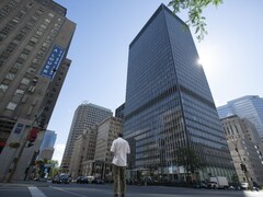 Des immeubles de bureaux du centre-ville de Montréal.
