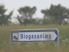 Affiche « Usine de biogaz » en néerlandais.