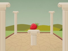 Images infographique d'une fraise sur une colonne romaine.