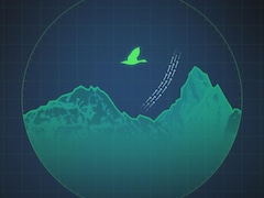 image infographique d'un oiseau migrateur dans un radar
