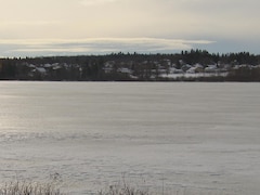 Le lac Saint-Charles en hiver.