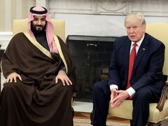 Donald Trump en compagnie du prince héritier adjoint saoudien Mohammed ben Salmane.