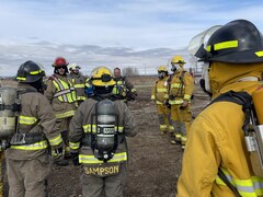 Formation des pompiers volontaires de partout dans la province, à North Battleford. 28 avril 2024.