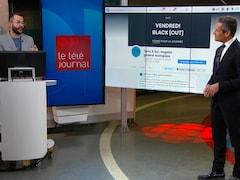 Jean-François Blanchet et Bruno Savard sur le plateau du Téléjournal Québec. 