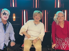 Gilles Girard, Claudette Dion et Jano Bergeron, souriants.