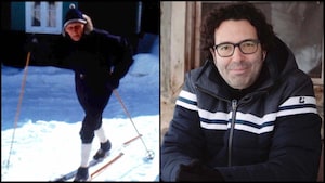 À gauche, une photo de Jackrabbit en ski de fond; à droite une photo de Maxime Cloutier.
