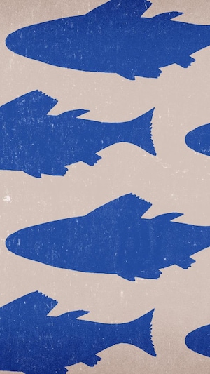 Texture de silhouettes de poissons de couleur bleu sur fond beige