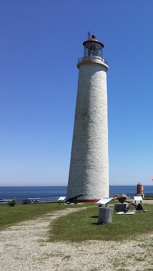 Le phare de Cap-des-Rosiers est située juste avant l'entrée du parc Forillon