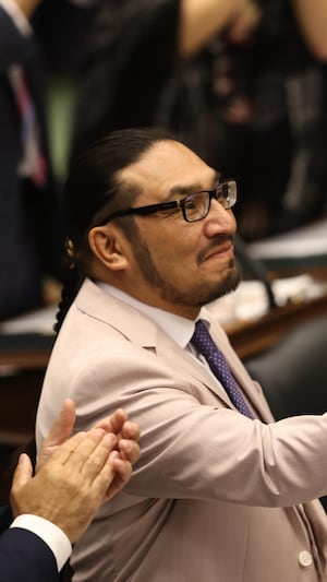 Sol Mamakwa à l'Assemblée législative de l'Ontario à Toronto, le 28 mai 2024.