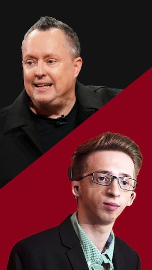 Montage de Mike Ward et de Jérémy Gabriel.