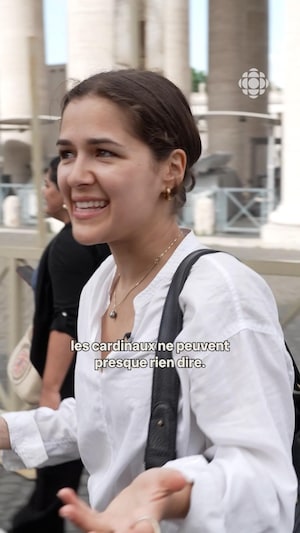 La journaliste Julia Pagé au Vatican.