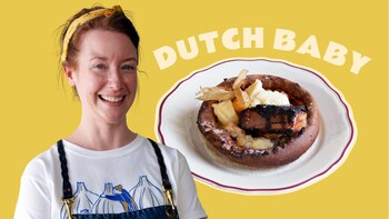 Marysol Foucault cuisine sa version de la crêpe dutch baby.