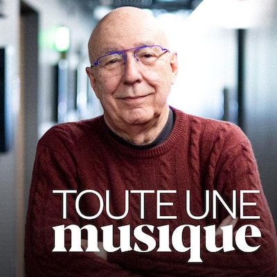 François Dompierre et le logo de l'émission Toute une musique.
