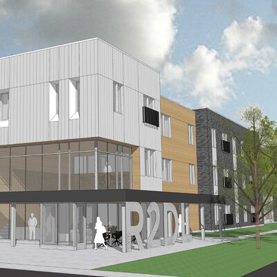 Une illustration de la future résidence étudiante du Centre de services scolaire de Kamouraska–Rivière-du-Loup.