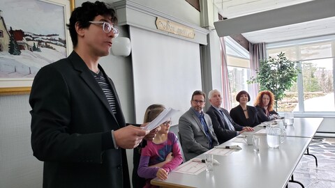 Alexis Brunelle-Duceppe lors de son discours